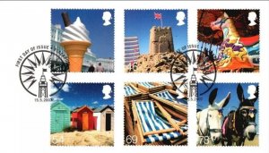 2007 Beside the Seaside FDC Blackpool SHS Donkey Rides Sand Castles 99 Ice Cream