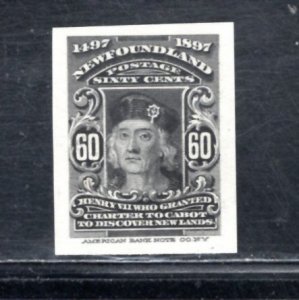 NEWFOUNDLAND  SC# 74P VF/WOVE PROOF