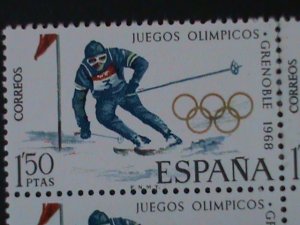 SPAIN-1968-SC#1544 19TH OLYMPIC GAMES-MEXICO CITY-BLOCK-MNH -VF-HARD TO FIND