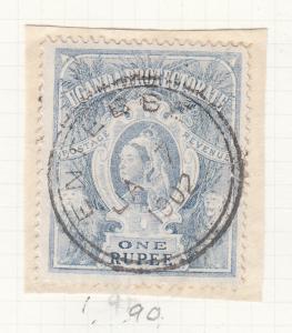 UGANDA PROTECTORATE 1898 1 RUPEE DULL BLUE VALUE FINE USED SG 90