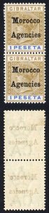Morocco Agencies SG15b 1p with Broad top to M in Pair M/M Cat 210+