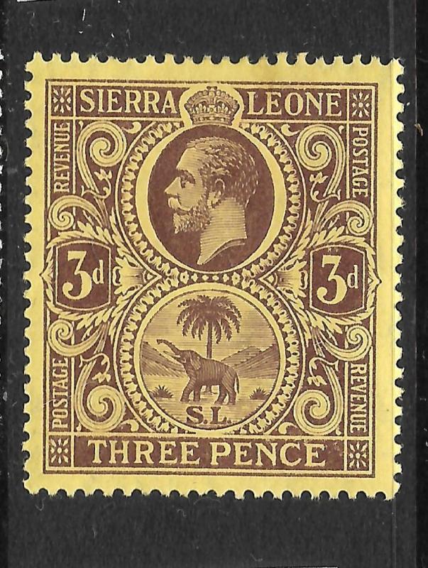 SIERRA LEONE  1912-21   3d   KGV   MLH  SG 116b