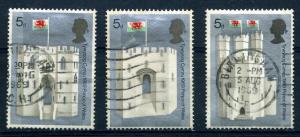 Great Britain - Castles - Scott #595-597 - Used