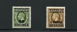 GREAT BRITAIN MOROCCO AGENCIES  SCOTT#420/21   MINT LH