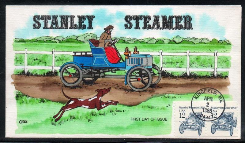 US #2132 Transportation Coil FDC Collins Hand Painted B440