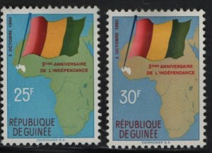 GUINEA  203-204   MINT HINGED  MAP & FLAG