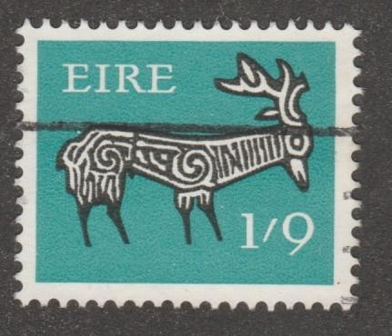 Ireland, stamp, Scott# 262, used, stag art work from ancient works, #M023