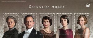 Palau 2014 MNH Downton Abbey Stamps Dowager Countess Grantham TV Series 5v M/S