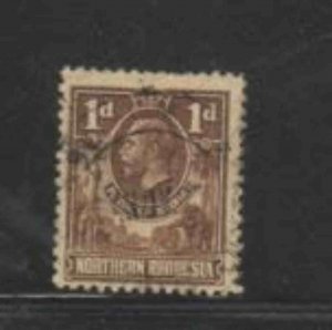 NORTHERN RHODESIA #2 1925 1p KING GEORGE V F-VF USED