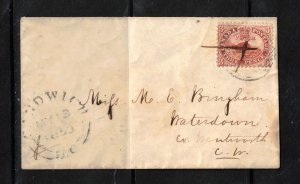 Canada #12 Used Fine On Cover - Tied By Manuscripts & Circular Cancel
