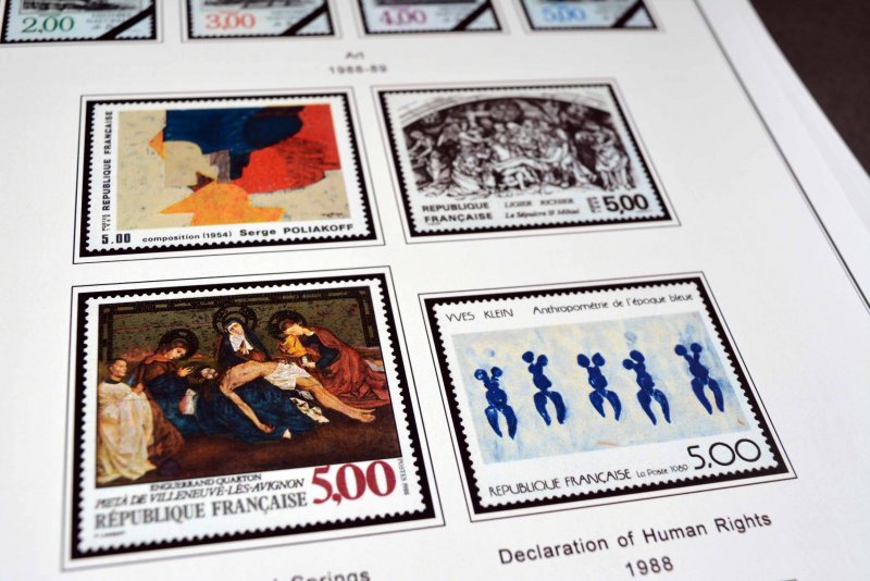 COLOR PRINTED FRANCE 1966-1999 STAMP ALBUM PAGES (159 illustrated pages)