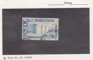 Italy Scott # 600 used 1952 Milan fair buildings Cat.$20.00