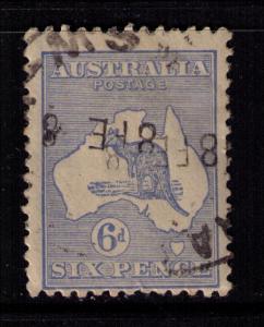 AUSTRALIA Sc# 48 USED VGF Kangaroo & Map WMK 10