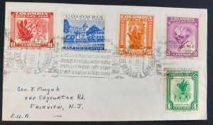 1949 Barranquilla Colombia First day Cover To USA Universal Postal Union