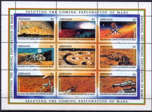 Grenada. 1991. 2278-2313 bl285-287. Space. MNH.