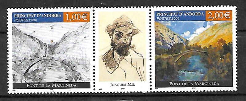 ANDORRA STAMPS. SOUV. SHEET PAINTING. ARTIST J. MIR 2004, MNH