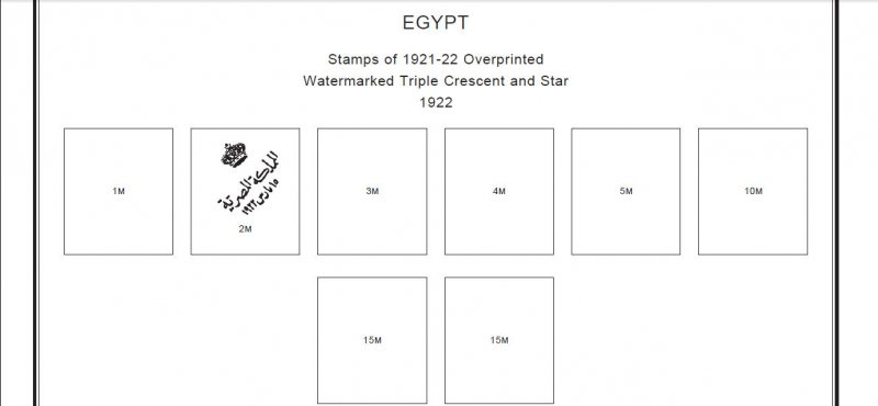 PRINTED EGYPT [CLASS.] 1866-1946 STAMP ALBUM PAGES (30 pages)