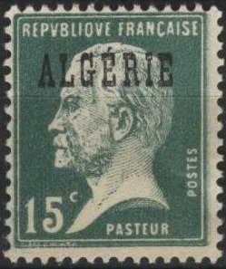 Algeria 10 (mnh) 15c Louis Pasteur, green (1925)