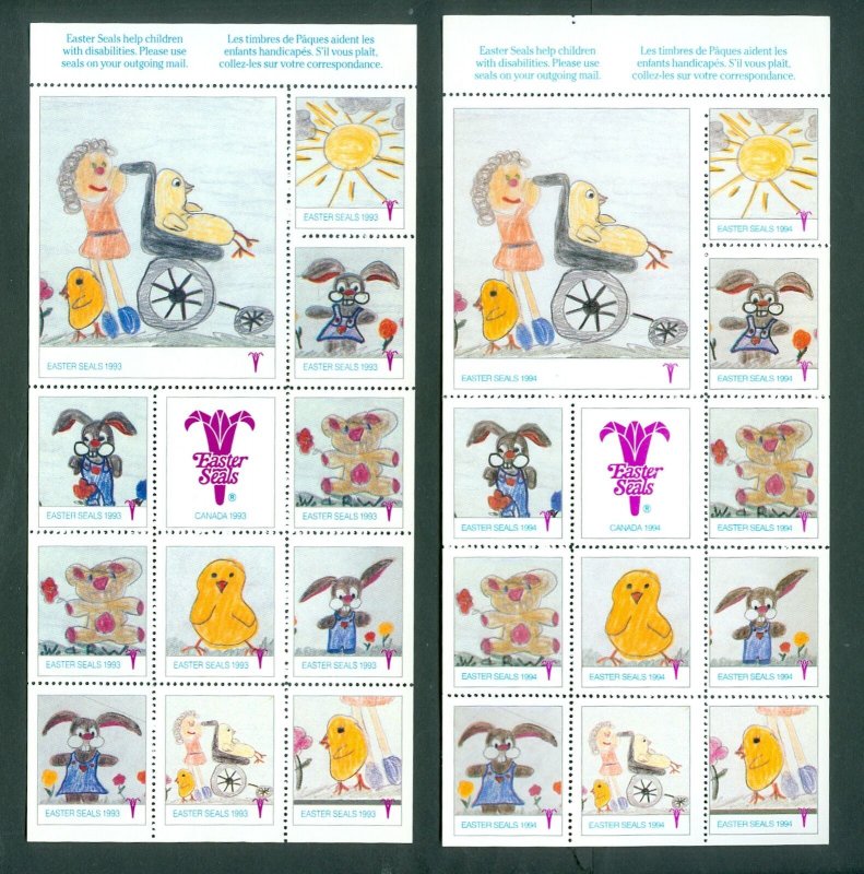 Canada. Cinderella Collection 14 Sheets. 1981-1994. MNH.Easter Disabled Children