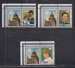 NIUE SC# 340-42 WITH TABS   FVF/MNH  1981