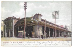 Lancaster, Pennsylvania Railroad Station Undivided Back Postcard, Mailed 1906