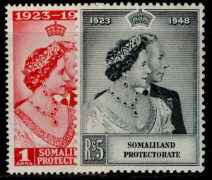 SOMALILAND PROTECTORATE GVI SG119-120, 1949 ROYAL SILVER WEDDING set, M MINT.