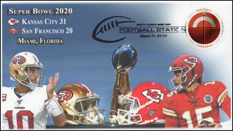 20-032, 2020, Super Bowl, Pictorial Postmark, Event Cover, Football, LIV 2020,