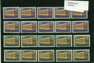 D059874 Europa CEPT 1969 Building Wholesale - 10 Series MNH Turkey