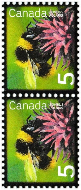 Canada 2236 Beneficial Insects Northern Bumblebee 5c vert pair MNH 2007