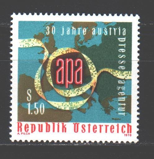 Austria. 1976. 1533. Austrian Press Agency, Journalism. MNH.