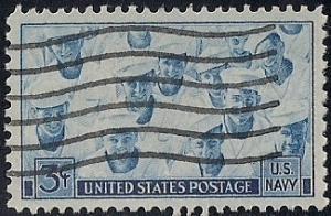 935 3 cent Navy in World War 2 Stamp used EGRADED VF 82