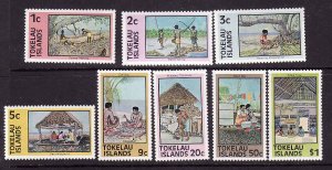 Tokelau-Sc#49-56- id9-unused NH set-Canoe Making-1976-