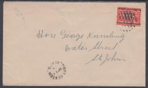 Newfoundland Sc 129 on 1920 cover, PORT REXTON-ST. JOHN'S