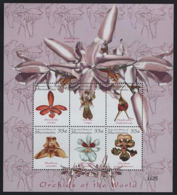 Micronesia 2000 MNH Sc 366 33c Orchids of the World Souvenir sheet of 6