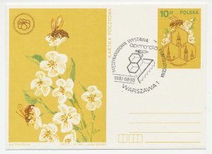 Postal stationery / Postmark Poland 1987 Bee