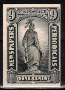 USA - Newspaper Stamps - Scott PR14P4 Proof on Card