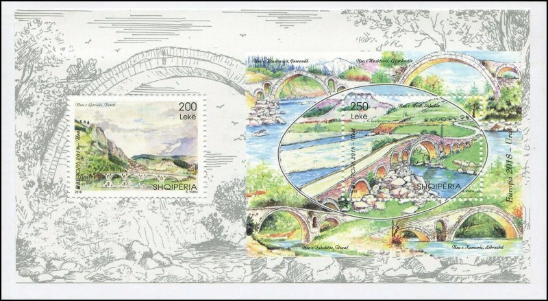 Albania 2018 Sc 3019a - Bird Bridge CV $8.25