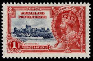 SOMALILAND PROTECTORATE GV SG86, 1a deep blue & scarlet, NH MINT.