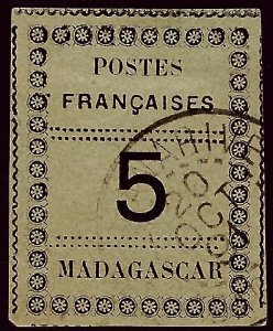 Madagascar SC#8 Used F-VF hr SCV$40.00..Worth a close look!!