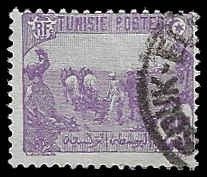 Tunisia #40 Used LH; 25c Plowing (1921)