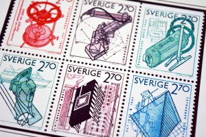 COLOR PRINTED SWEDEN 1971-1988 STAMP ALBUM PAGES (62 illustrated pages)