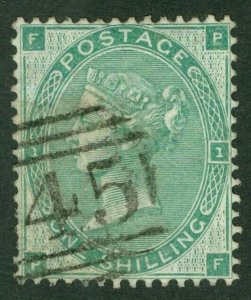 SG 89 1/- deep green. Very fine used CAT £500