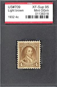 Scott #709 Mint, OG, NH, PSE Graded XF-Sup 95