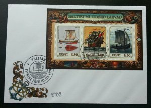 Estonia Latvia Lithuania Joint Issue Historical Ship 1997 Sailboat Vehicle (FDC)