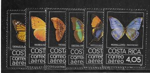 Costa Rica Sc #C759-C764 butterfly set of 6 OG/HR VF