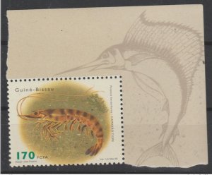 1998 Guinea-Bissau Mi. 1264A 170 FCFA Defesa Back Oceanos Shrimp Shrimp MNH**-