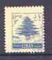 Lebanon 1957 Cedar Tree 0p50 blue additionally printed on...