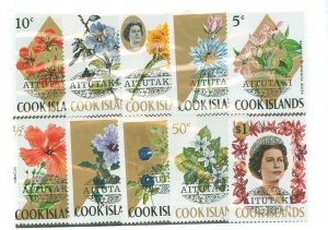 Aitutaki #53-62 Unused Single (Complete Set) (Flowers)