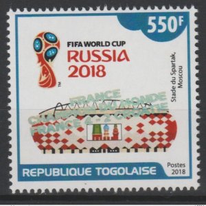 2018 Togo Mi. ? surch. original packaging 'FRANCE CHAMPION' World Cup Russia Football-