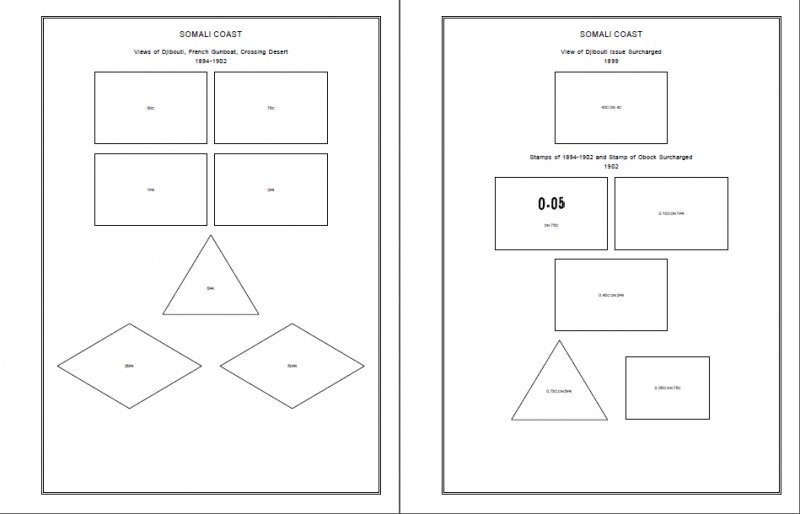 SOMALIA STAMP ALBUM PAGES 1894-1999 (201 PDF digital pages)